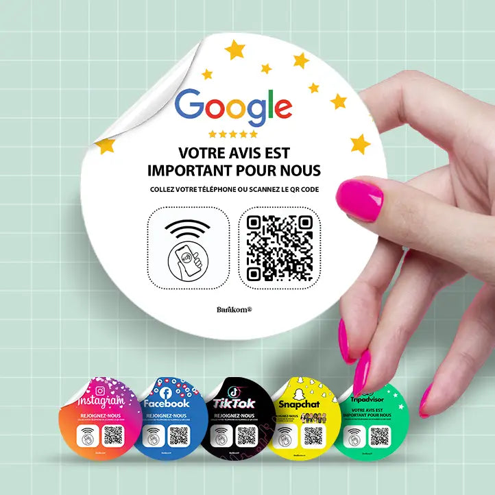 Autocollants NFC et QR Code