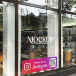 Autocollant vitrine avec QR code – Réseaux sociaux - Vignette | Barakom