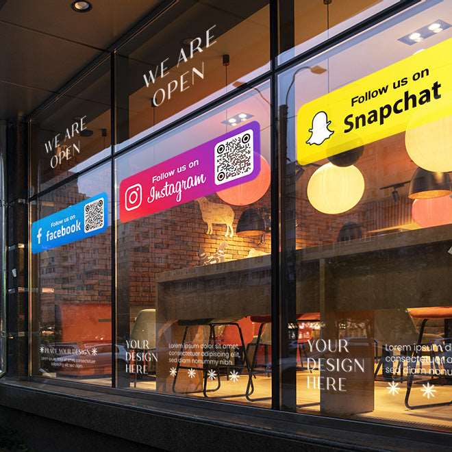 Autocollant vitrine | Média sociaux | Qr code - Barakom