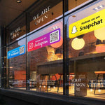 Autocollant vitrine avec QR code – Réseaux sociaux - Vignette | Barakom