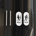 Autocollant de porte "Pousser" et "Tirer" - Vignette | Barakom