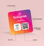 Plaque NFC et QR Code Instagram - Vignette | Barakom