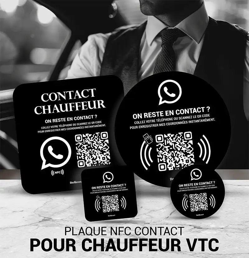 Plaque Contact WhatsApp pour Chauffeur VTC