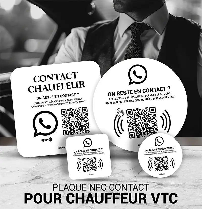 Plaque Contact WhatsApp pour Chauffeur VTC
