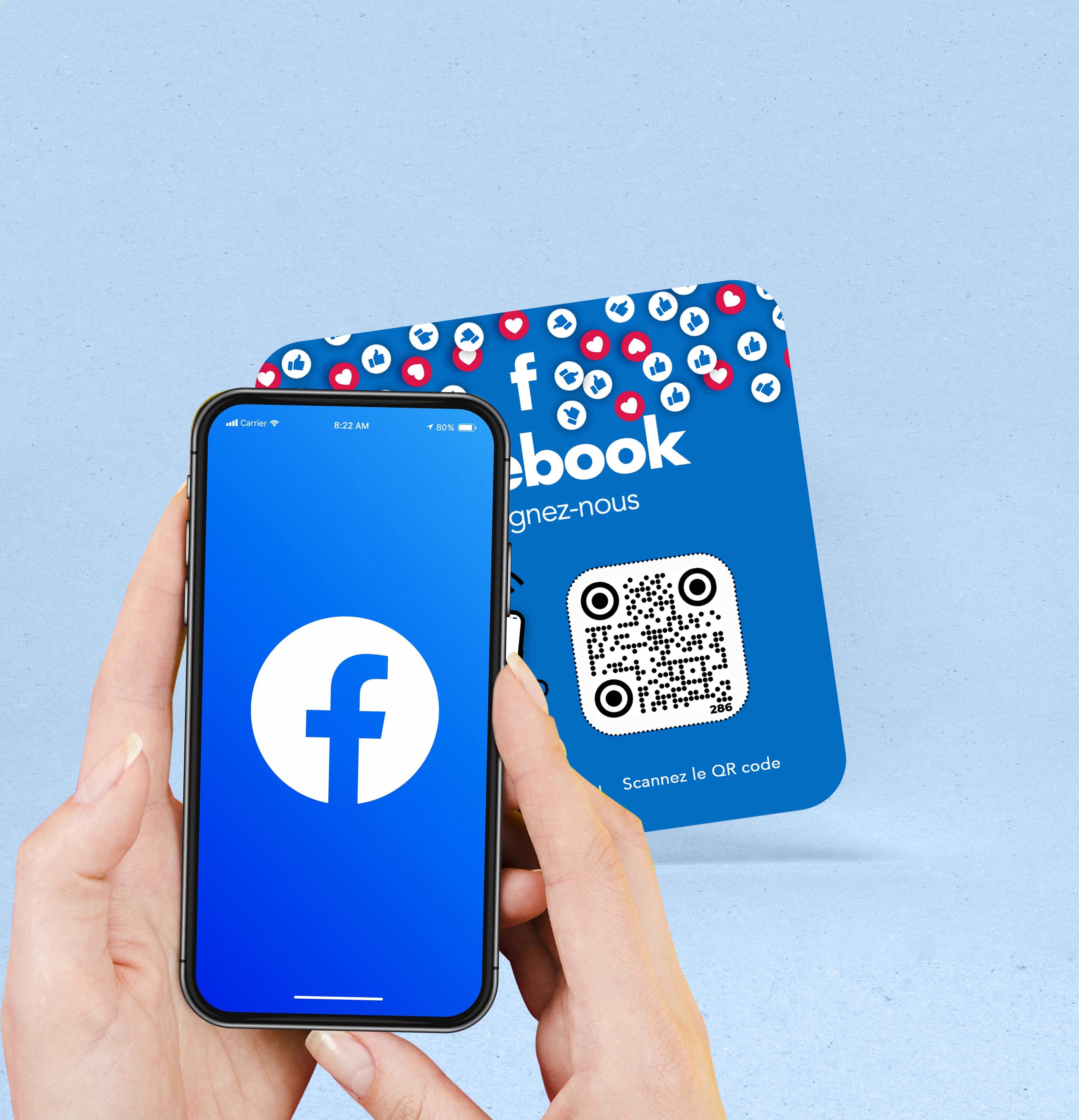 Plaque connectée NFC Facebook - Barakom