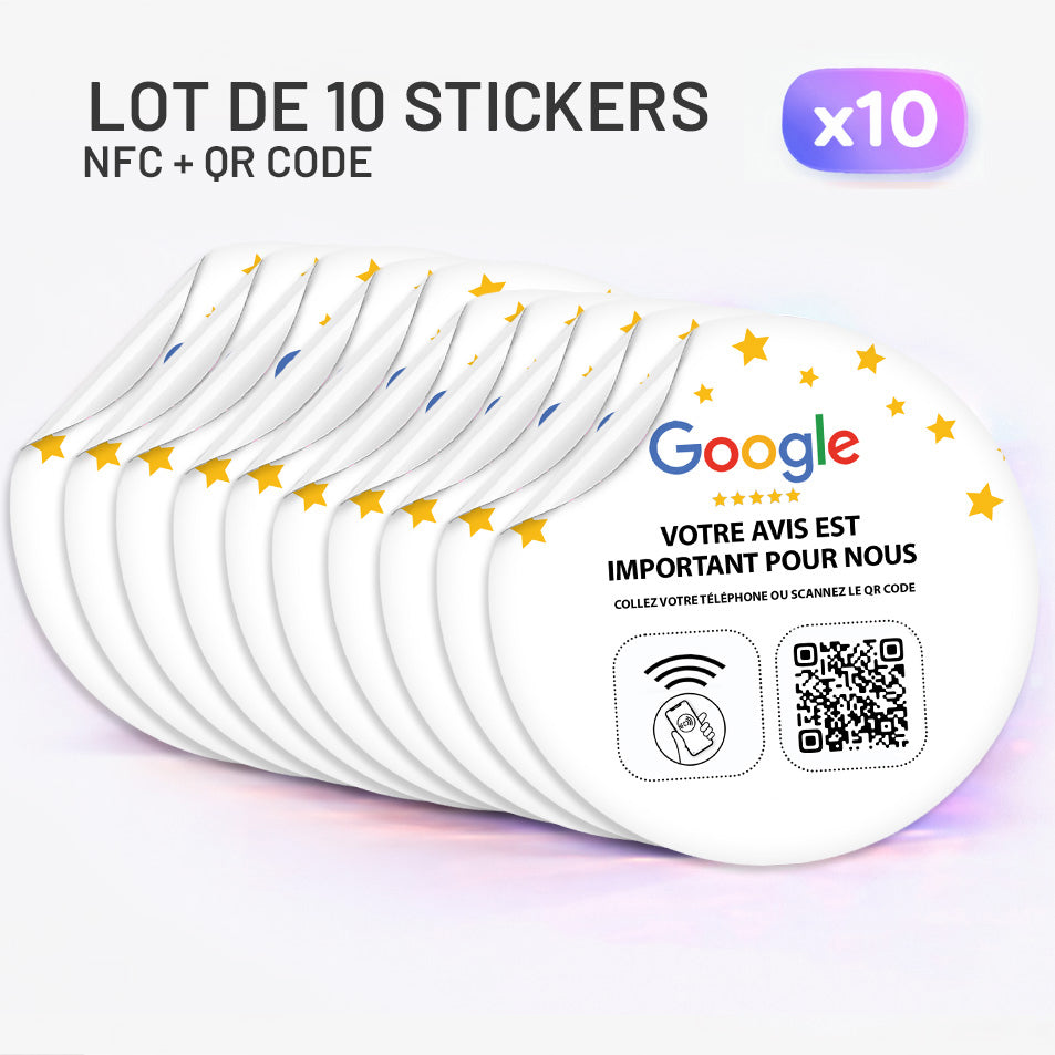 Autocollant NFC Avis Google