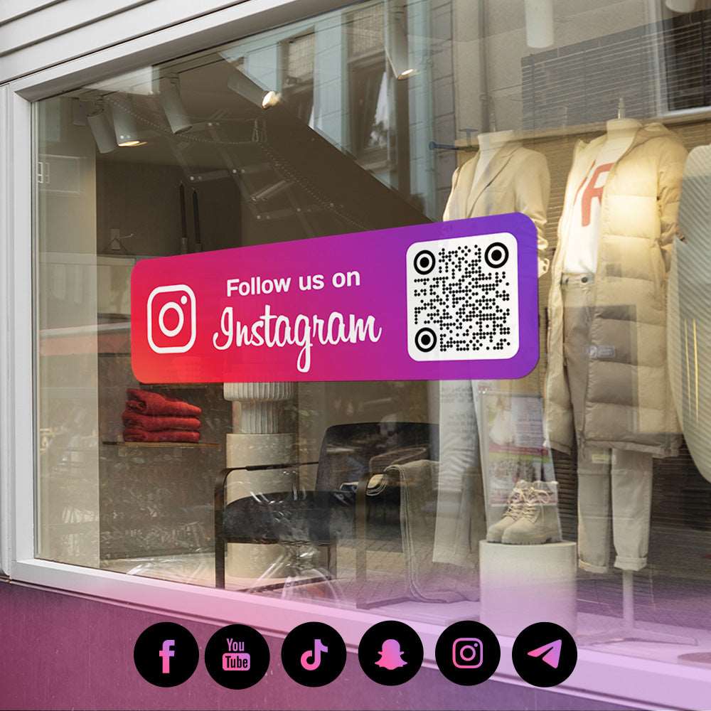 Autocollant vitrine | Média sociaux | Qr code - Barakom