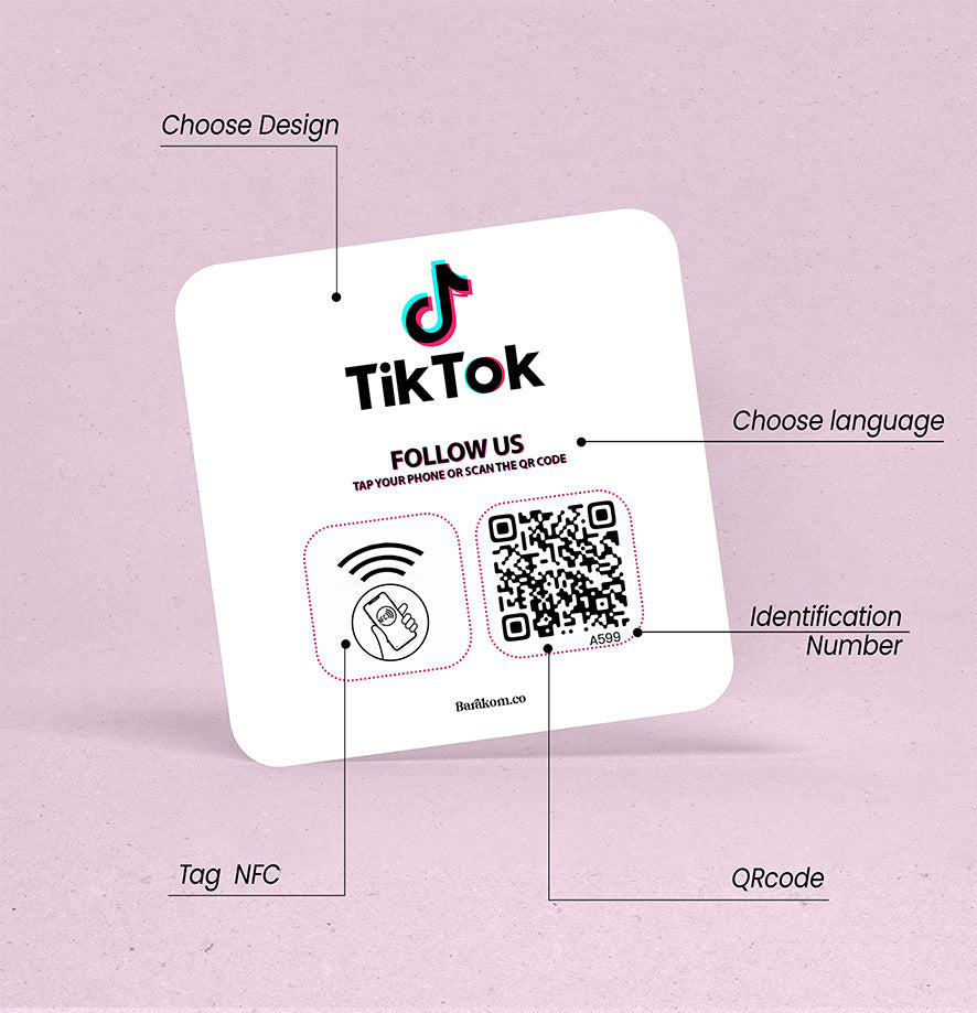Plaque connectée NFC TikTok - Barakom