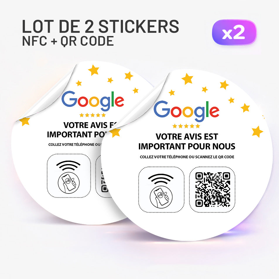 Autocollant NFC Avis Google