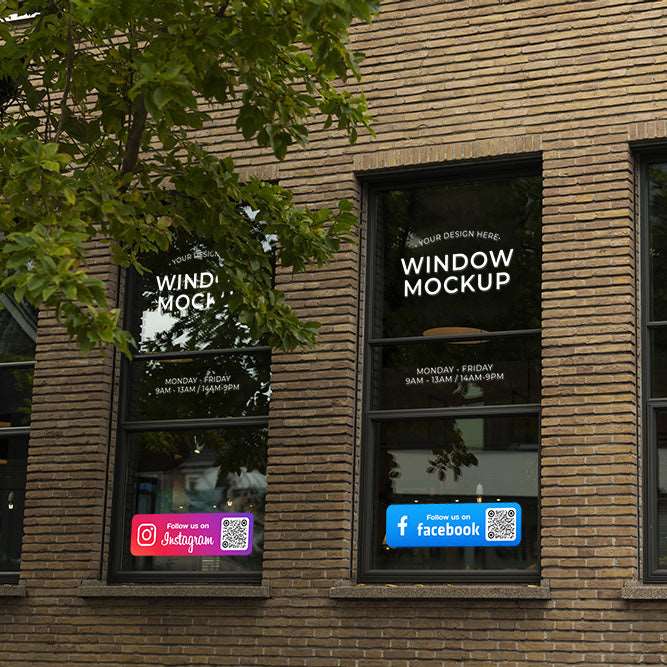 Autocollant vitrine | Média sociaux | Qr code - Barakom