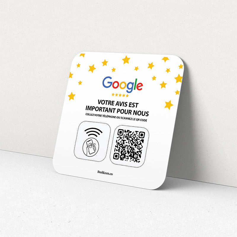 Plaque NFC & Qr Code Google Avis