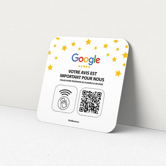 Plaque NFC & Qr Code Google Avis