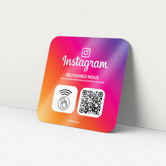 Plaque NFC et QR Code Instagram