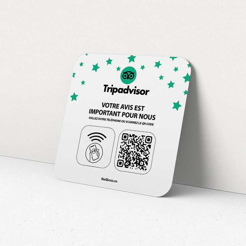 Plaque NFC et QR Code TripAdvisor