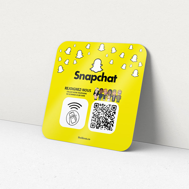 Plaque NFC et QR Snapchat