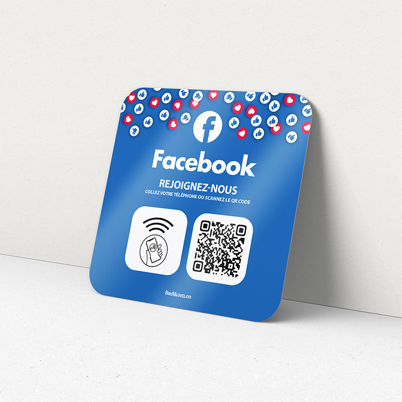 Plaque NFC & Qr Code Facebook