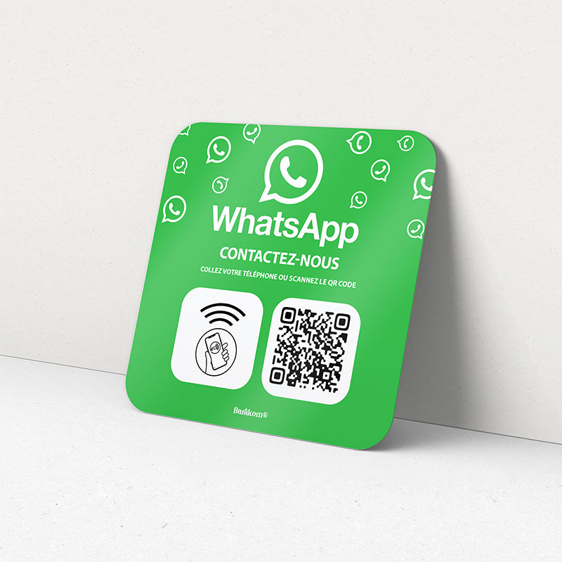 Plaque NFC & Qr Code WhatsApp