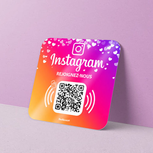 plaque nfc qr code INSTAGRAM variante 1 format carre 6cm