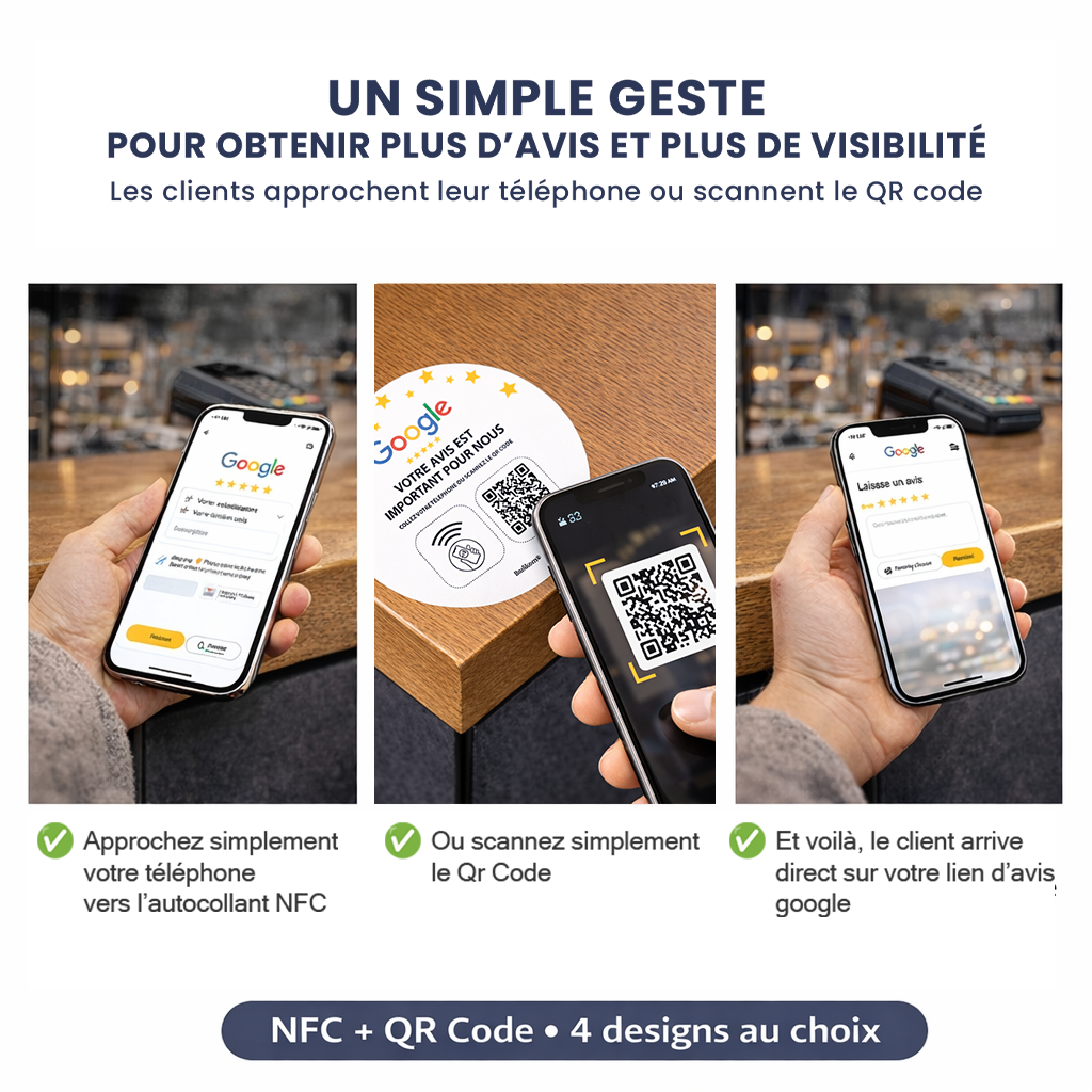 Autocollant NFC Avis Google