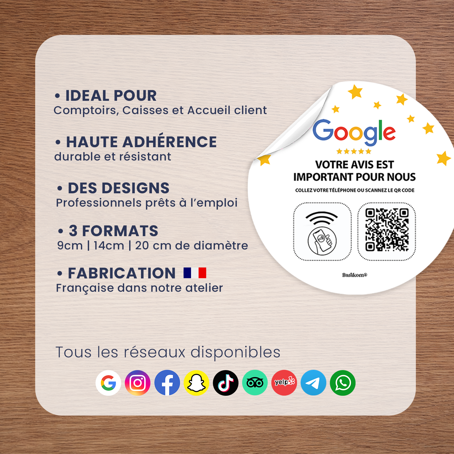 Autocollant NFC Avis Google
