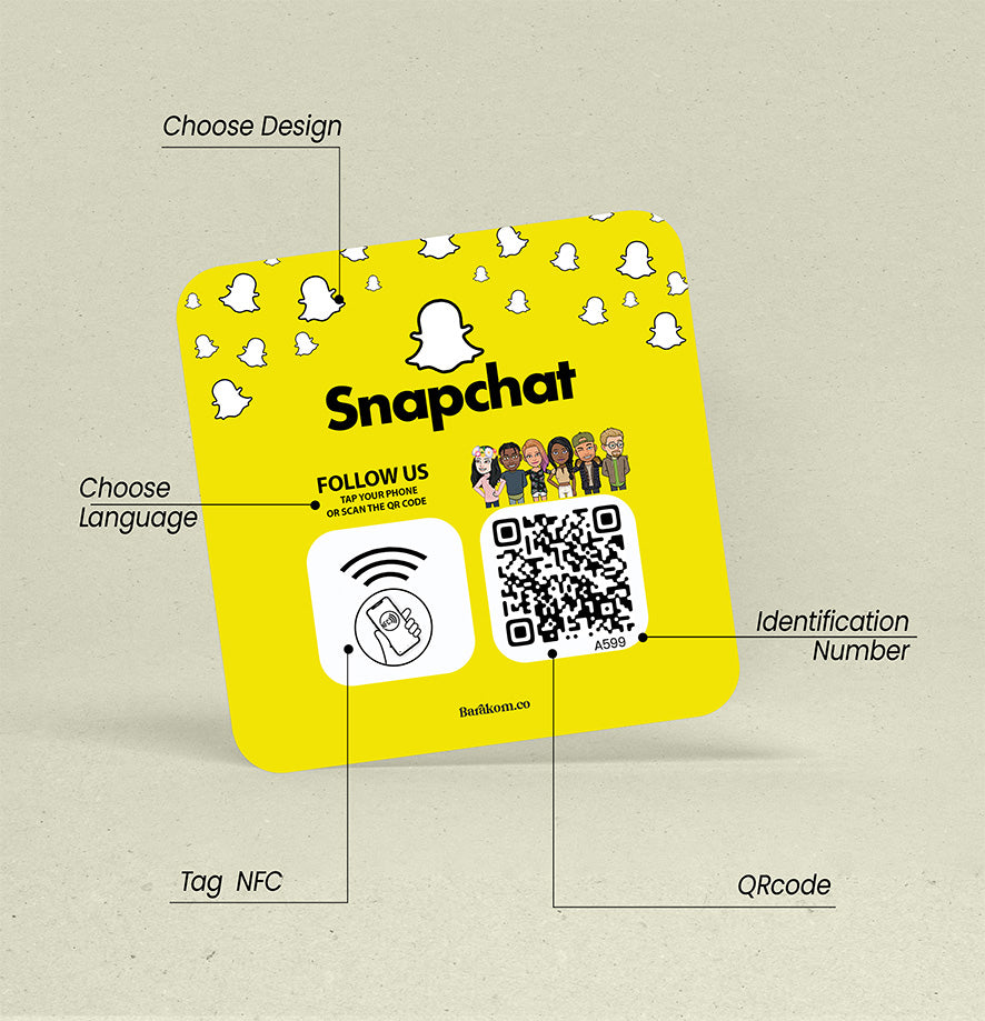 Plaque connectée NFC Snapchat - Barakom