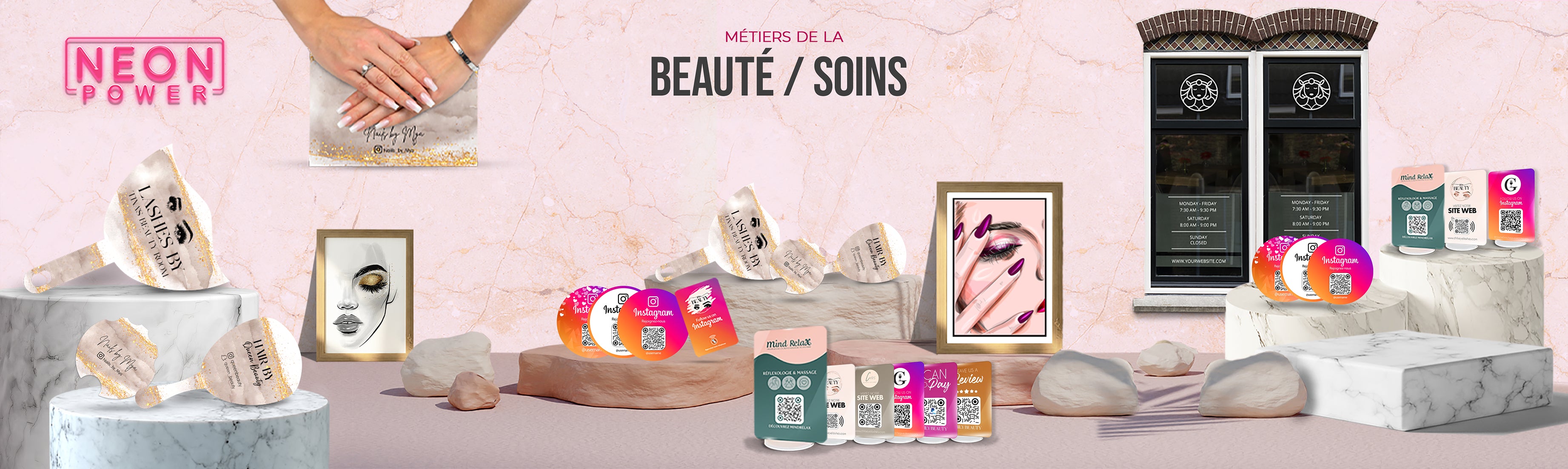 Signalétique et outils personnalisés pour les métiers de la beauté