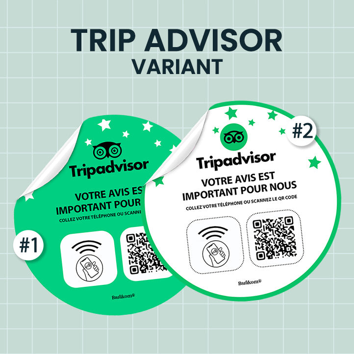 Variantes autocollant qr code NFC Tripadvisor