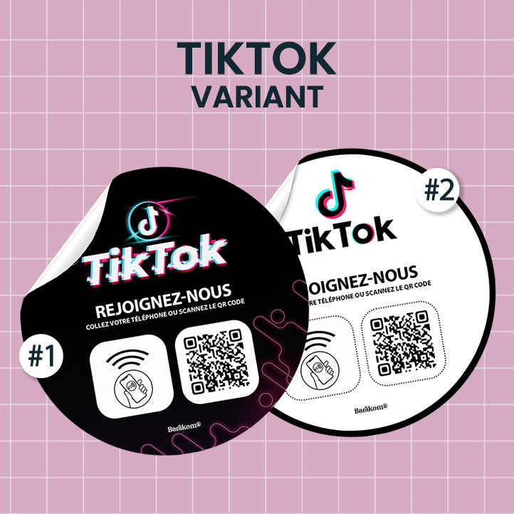 Variantes de stickers NFC tiktok