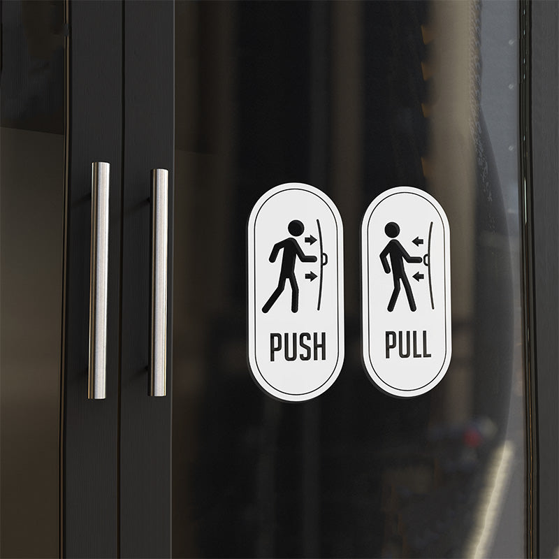autocollant de porte pousser tirer vinyle adhesif