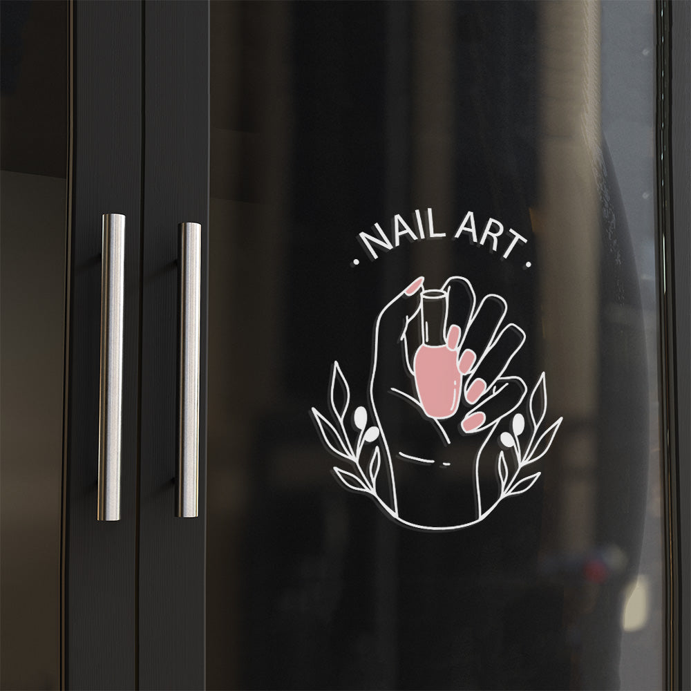 autocollant facade nail art manucure salon beaute vinyle adhesif