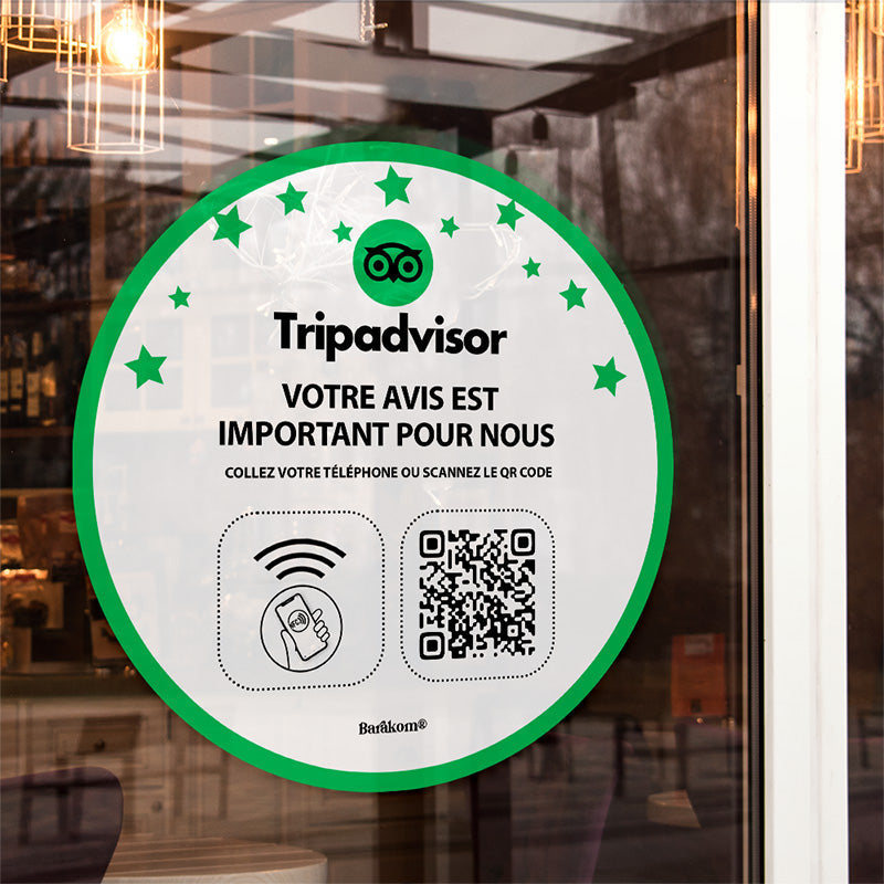 autocollant_qrcode_NFC tripadvisor grand format vitrine