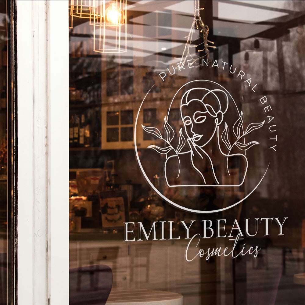 logo adhesif pour vitrine salon de  beaute | Barakom