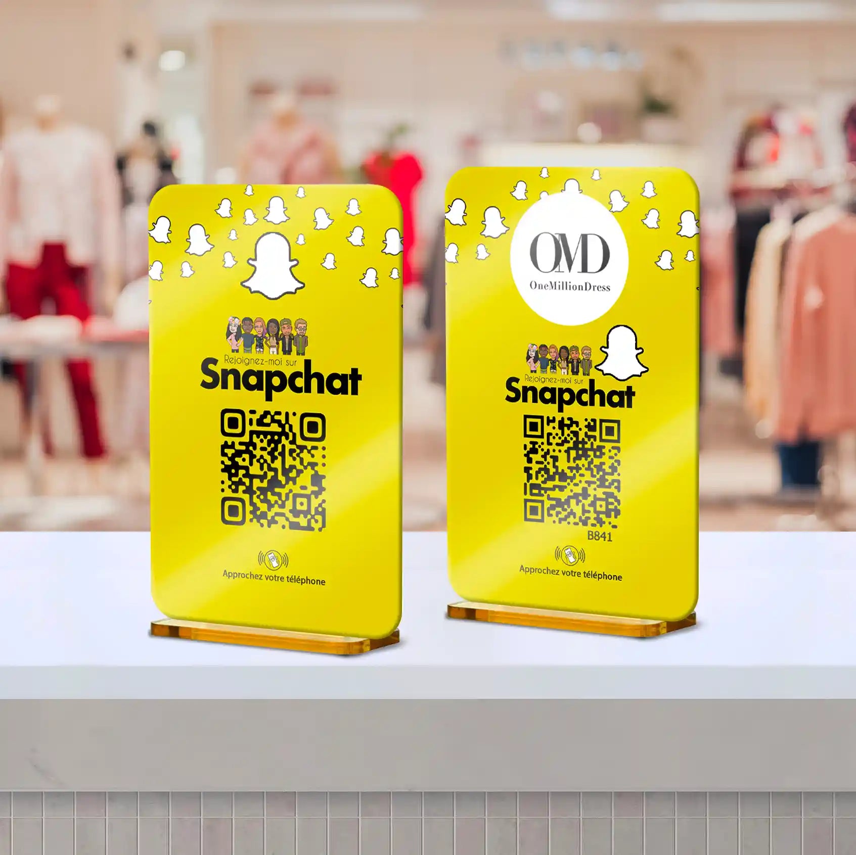 Plaque de comptoir snapchat qr code