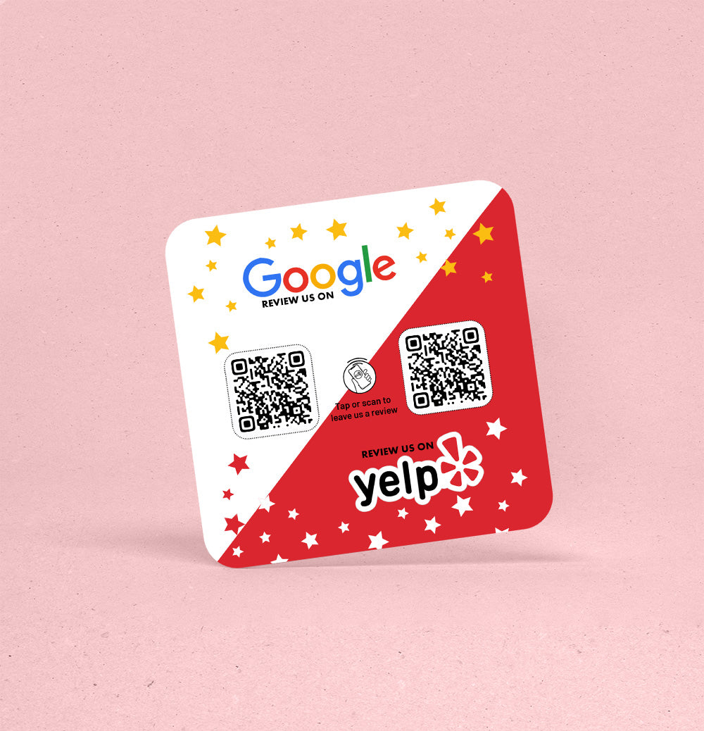 plaque connectee qr code duo deux reseau google yelp