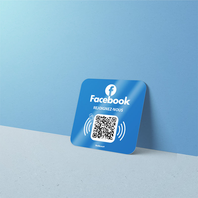 plaque nfc qr code FACEBOOK variante 2 format carre 6cm