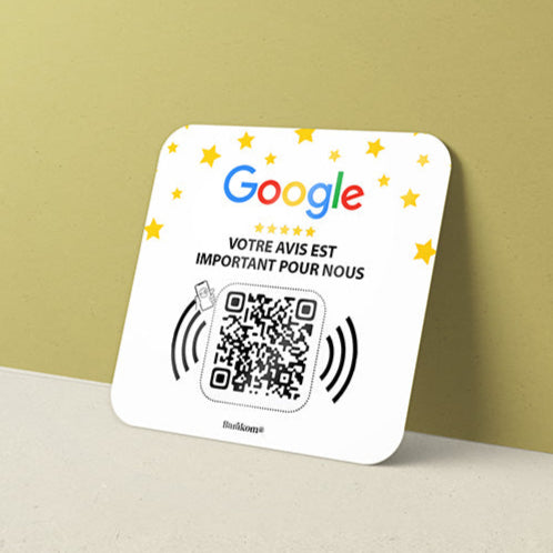 plaque nfc qr code GOOGLE variante 1 format carre 6cm
