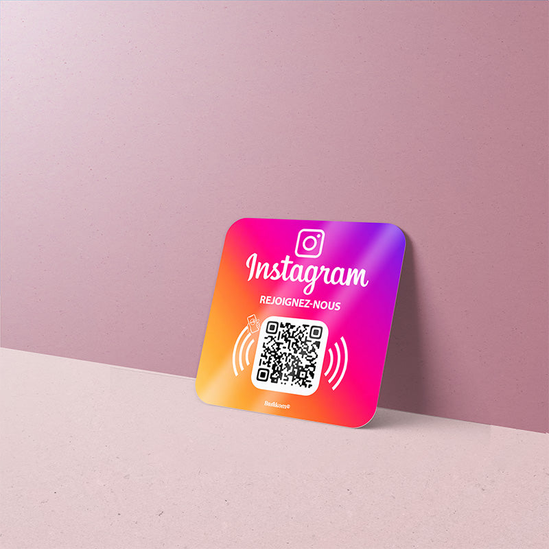 plaque nfc qr code INSTAGRAM variante 2 format carre 6cm