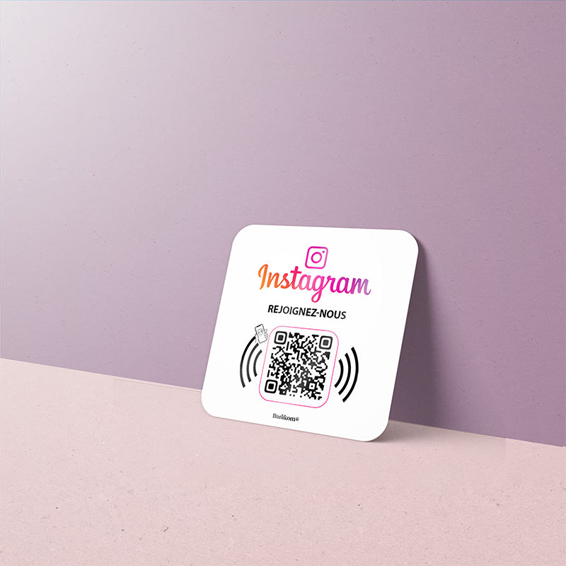 plaque nfc qr code INSTAGRAM variante 3 format carre 6cm