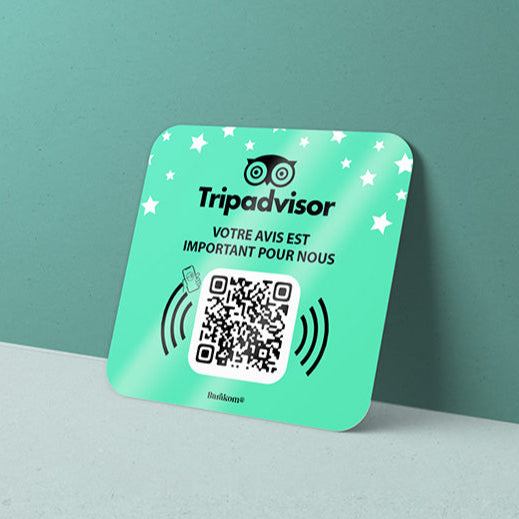 plaque nfc qr code TRIPADVISOR variante 1 format carre 6cm