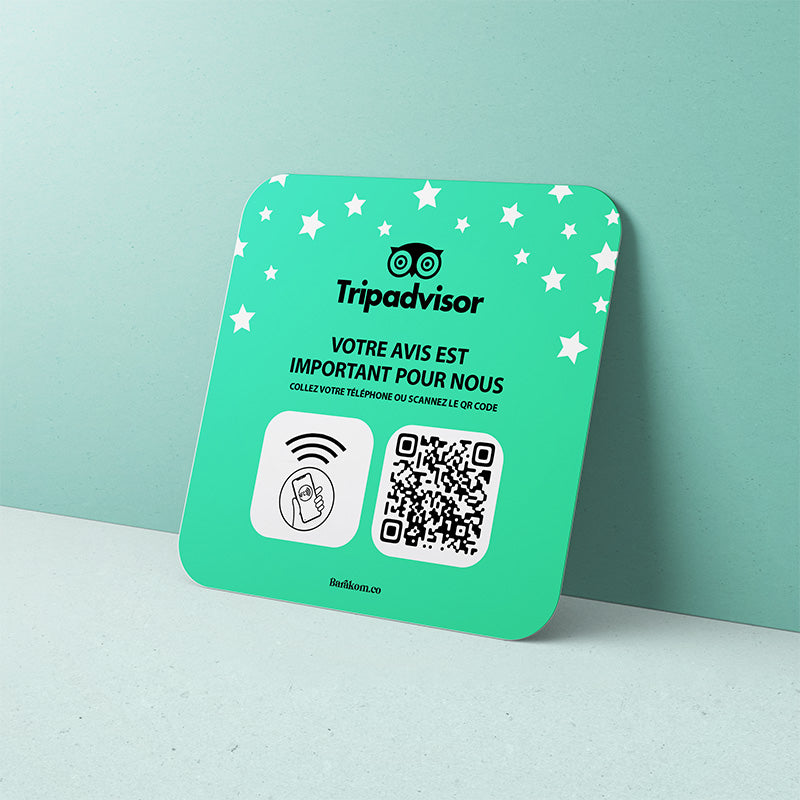 plaque nfc qr code trip advisor 12cm