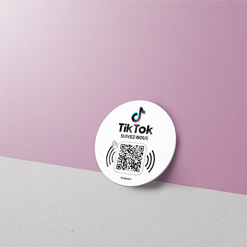 plaque nfc reseau tiktok format rond 6cm