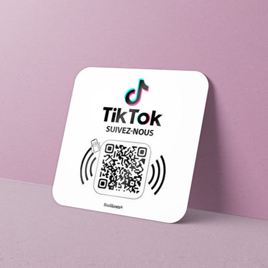 plaque qr code reseau tiktok format carré 6cm