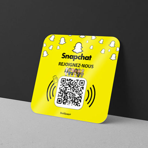 plaque qr code snapchat format 6x6cm
