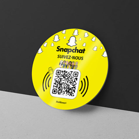 plaque qr code snapchat format rond 6cm