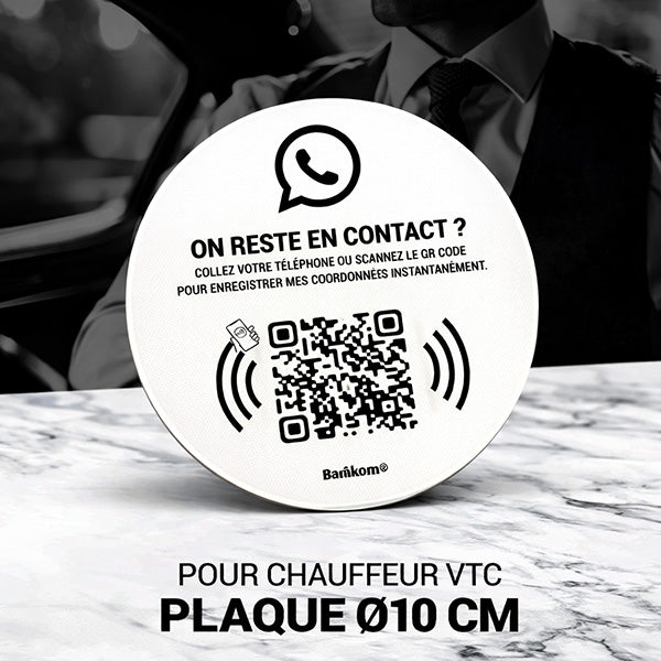 Plaque Contact WhatsApp pour Chauffeur VTC