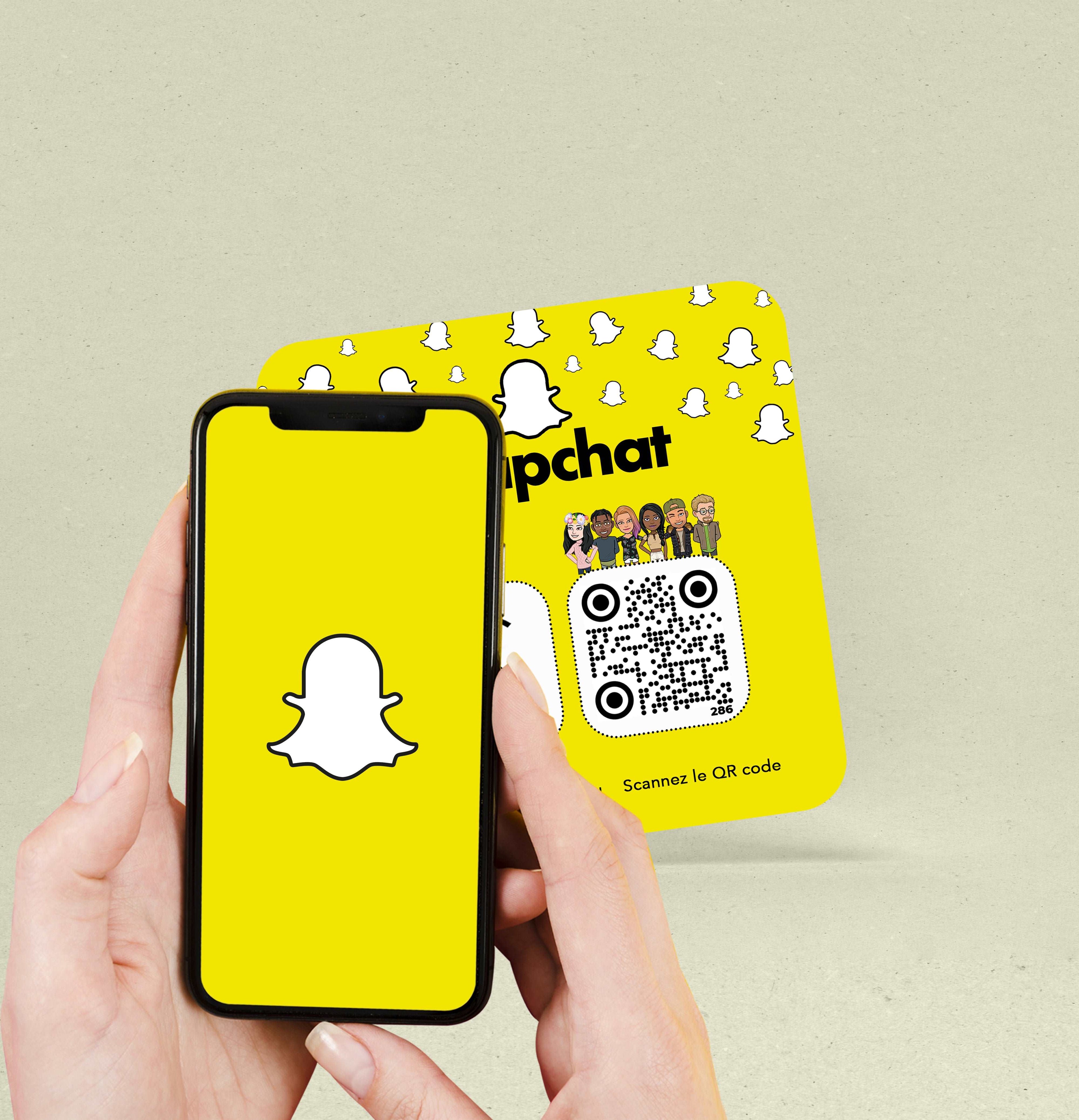 scanner Plaque connectée NFC Snapchat avec un telephone