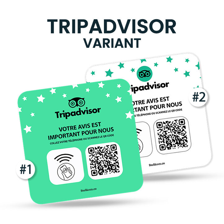variantes de la plaque nfc qr code trip advisor 12cm